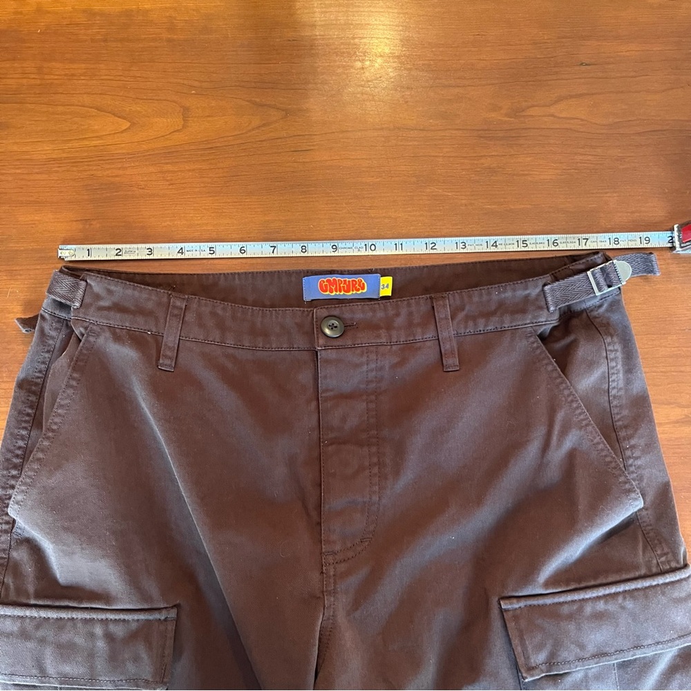 Empyre Cargo Pants Brown Relaxed Wide Leg Baggy Skater SZ 34 Paratrooper Utility - Picture 10 of 13